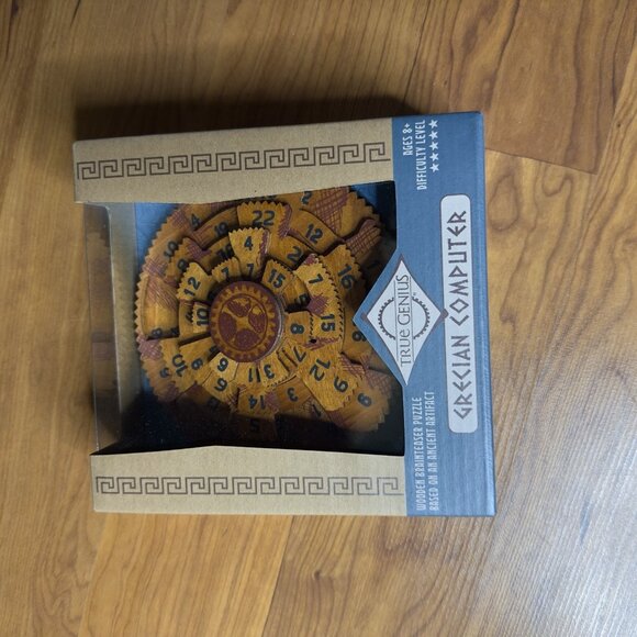 Greek Grecian Computer Brainteaser Wooden Puzzle True Genius Wood 3D Teaser Dad - Picture 8 of 10